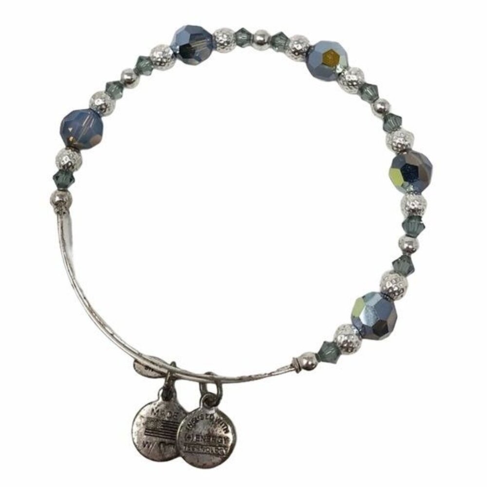 Alex and Ani Silver Crystal Beaded Bracelet